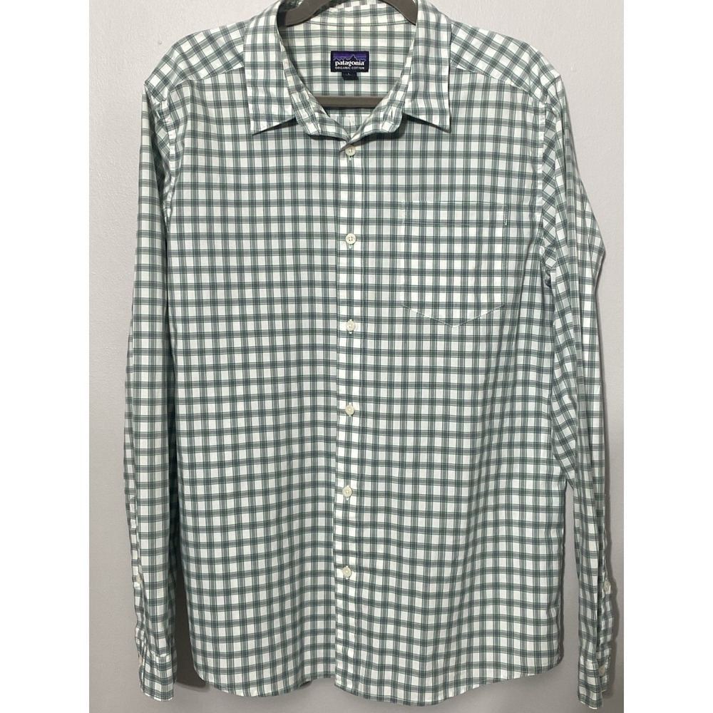 Mens Patagonia Organic Cotton Fezzman Button Up Shirt Checkered‎ Outdoor Granola